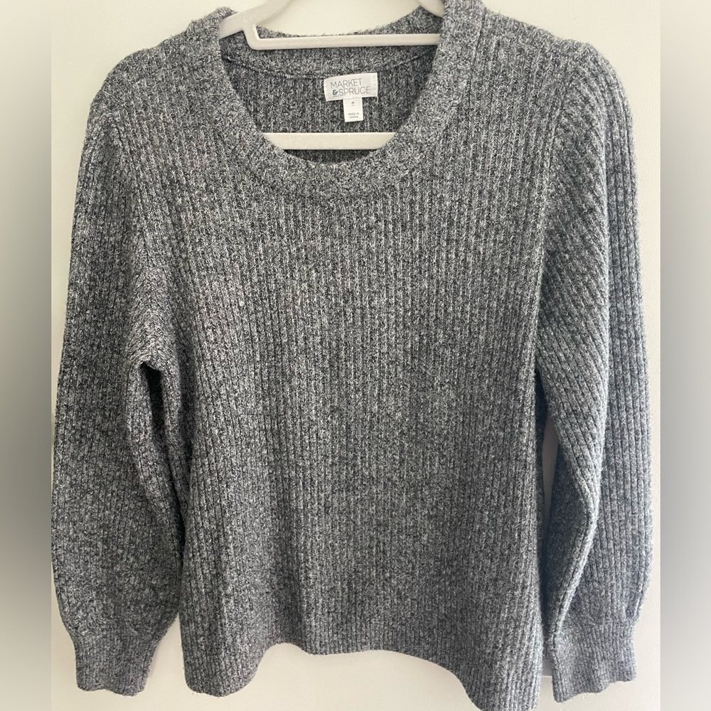 Market & Spruce ribbed charcoal gray sweater size large